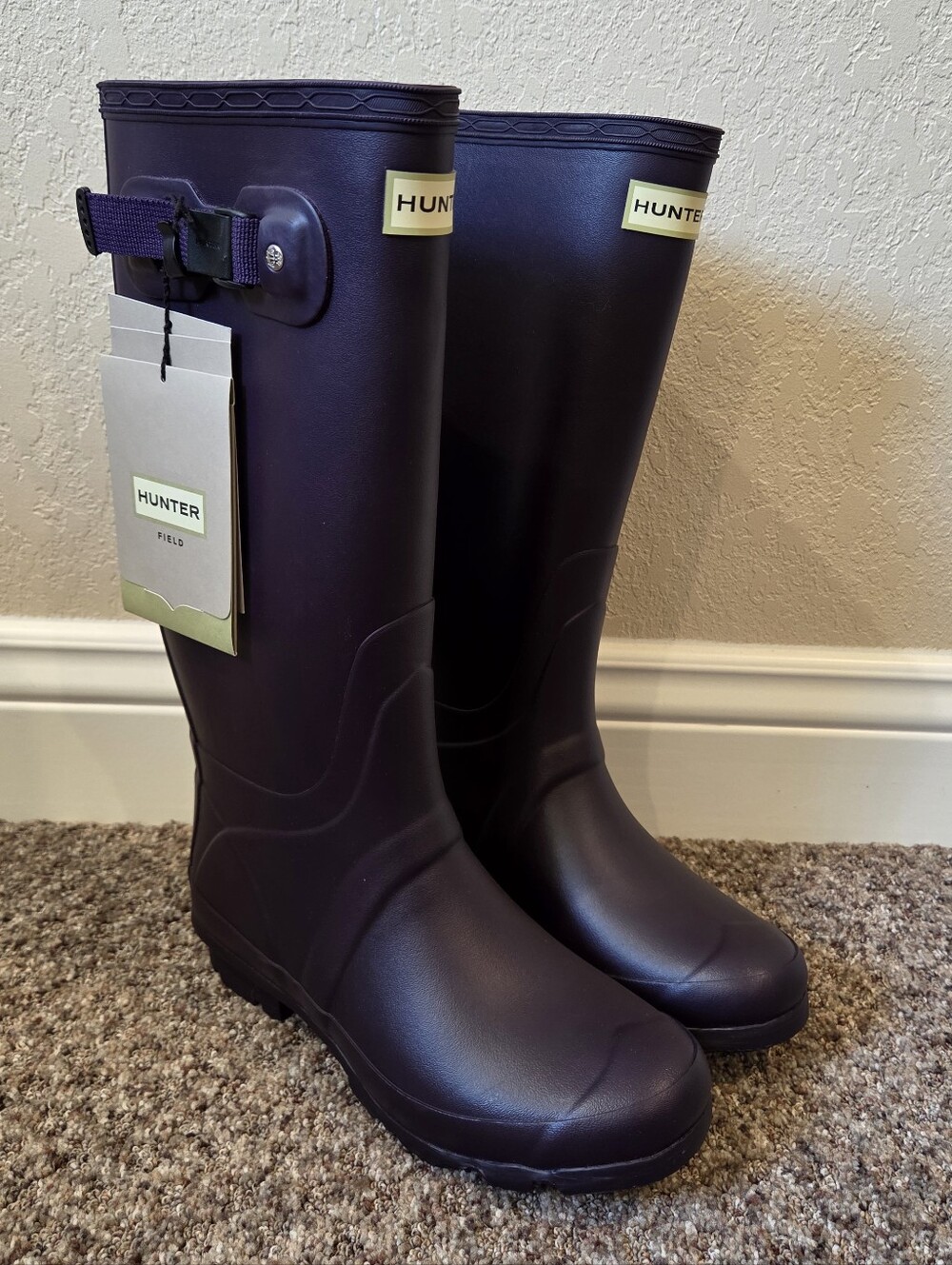 NWT Hunter Women's Tall Dark Iris Purple Rain Boots - Size 7
